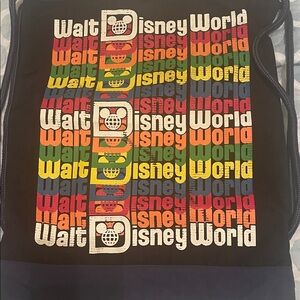 Disney Multicolor Text Black Backpack